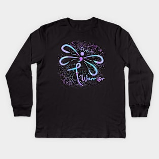 Suicide Awareness Semicolon Dragonfly Mental Health Kids Long Sleeve T-Shirt